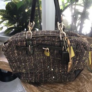 Adorable Green Wool Coach Bag